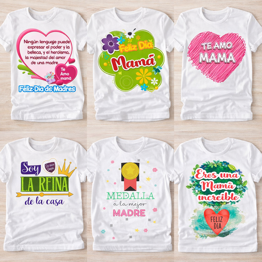 Diseños para Playeras – Día de las Madres | Pack 20 Diseños PNG Alta Resolución