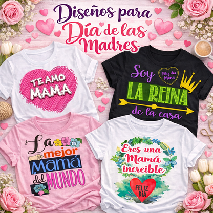Diseños para Playeras – Día de las Madres | Pack 20 Diseños PNG Alta Resolución