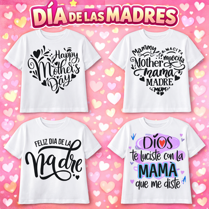 Pack de 22 Diseños Día de las Madres para Playeras – PNG + Mockups