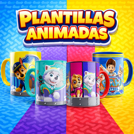 Plantillas Animadas – Pack de 15 Plantillas para Tazas