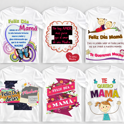 Diseños para Playeras Día de las Madres Pack 10 Diseños – PNG + Fuentes + Mockups