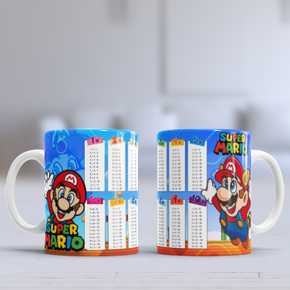 Plantillas para Tazas – Tablas de Multiplicar con Personajes | PNG + PSD + Mockup 12 plantillas