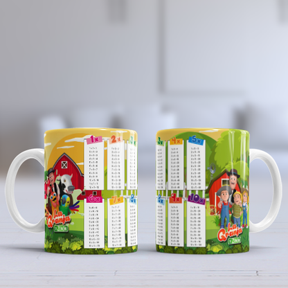 Plantillas para Tazas – Tablas de Multiplicar con Personajes | PNG + PSD + Mockup 12 plantillas