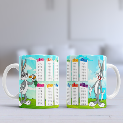Plantillas para Tazas – Tablas de Multiplicar con Personajes | PNG + PSD + Mockup 12 plantillas