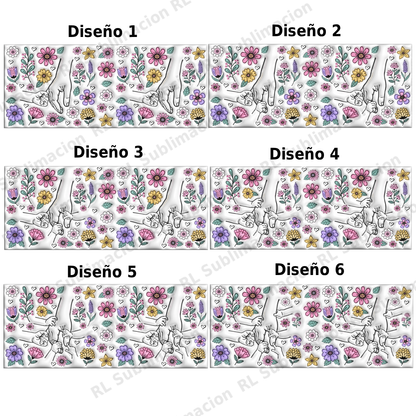 Plantilla Día de las Madres para Tazas – Diseño Floral con 6 Opciones de Manos de Hijos