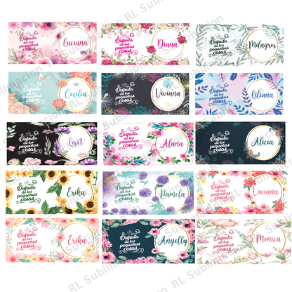 Diseños Florales para Mamá Pack 15 Plantillas de Tazas Personalizadas | Día de las Madres