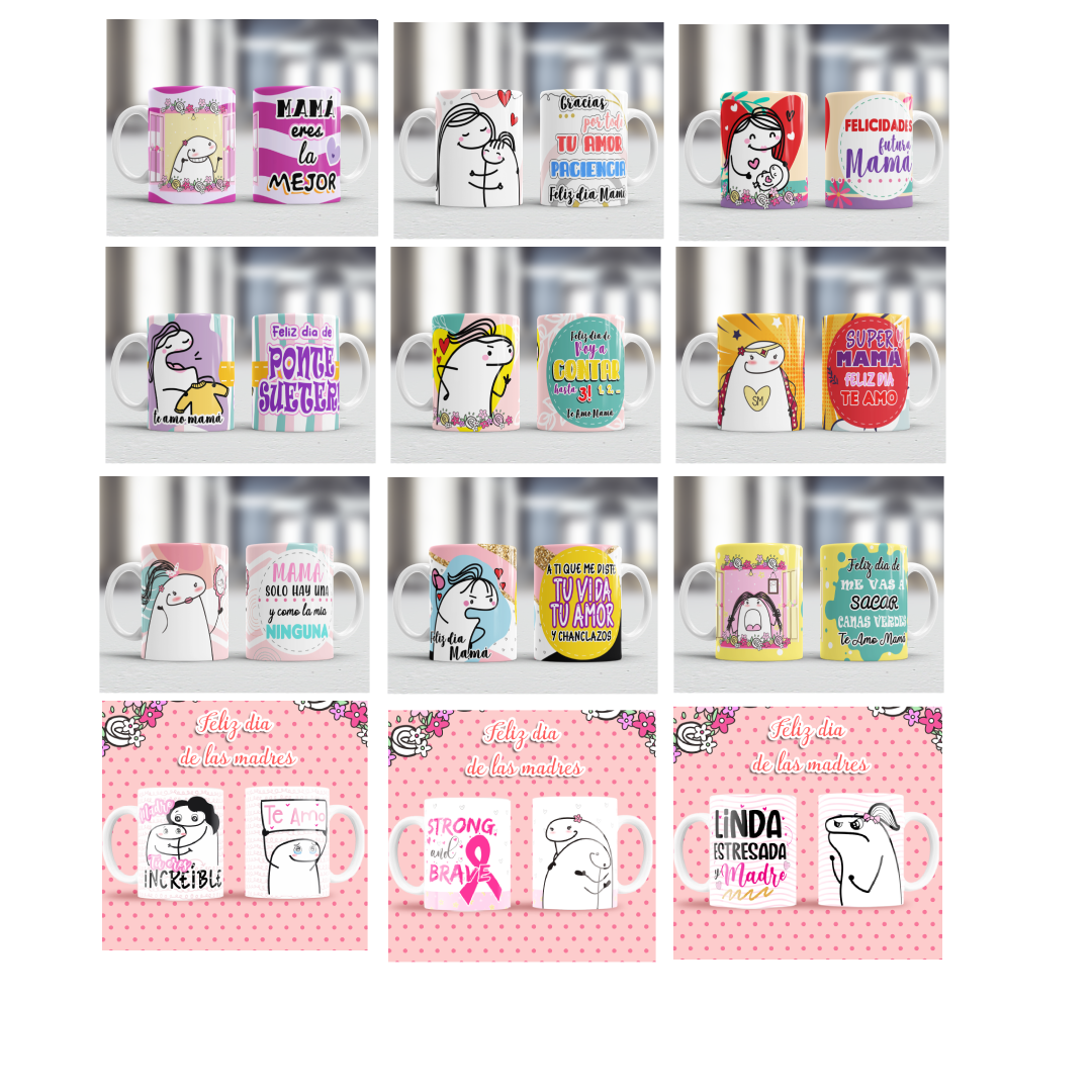 Super Pack de 80 Plantillas Flork para Tazas – Especial Día de las Madres